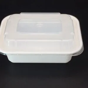 Plastic White Microwave Container