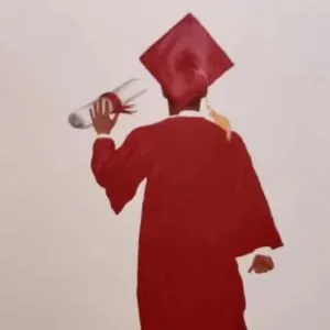 Red Graduation gown