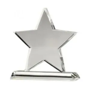 Five Pointed Star Crystal Award