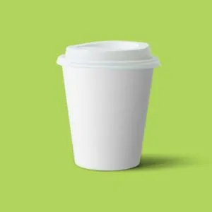 Single Wall Paper Cups With White Lid